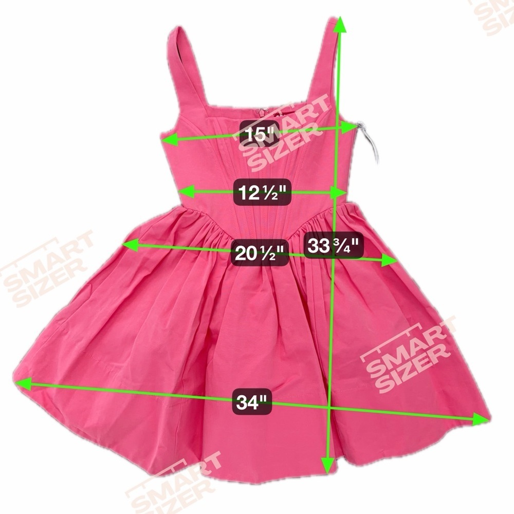STAUD Landscape Dress Vibrant Pink Flare Dress Sz 0 NWT 395$ - Picture 6 of 10